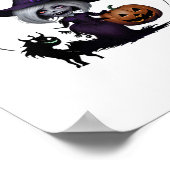 Een monster in een Halloween Sticker Poster (Hoek)