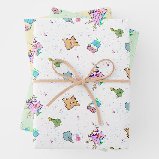 Een Monster Party Set Inpakpapier Vel (In situ)