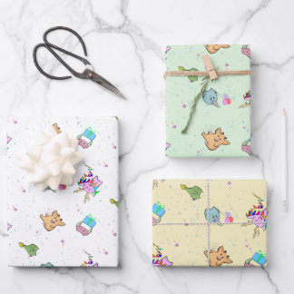 Een Monster Party Set Inpakpapier Vel