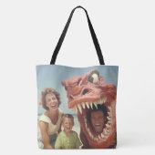 Een monsterdag op het strand tote bag (Achterkant)