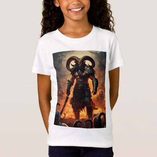 Een monsterkrijger met het hoofd van een ram 1 t-shirt (Voorkant)