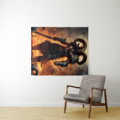 Een monsterkrijger met het hoofd van een ram wandkleed (In Situ (horizontaal))