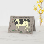 "Een Moo-velous Day!" Koe Wenskaart Kaart (Gele Bloem)