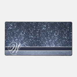 EEN MOODY-BLAUW, EDITABLE MONOGRAM BUREAUMAT