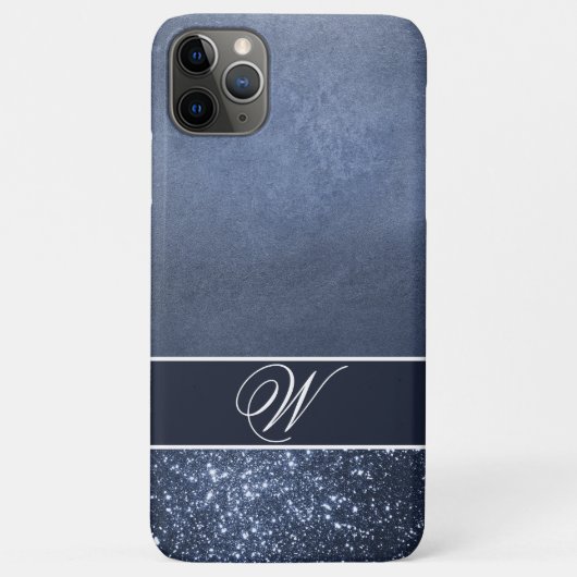 EEN MOODY-BLAUW, EDITABLE MONOGRAM Case-Mate iPhone CASE (Achterkant)