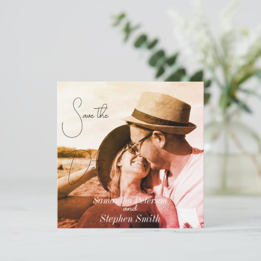 Een mooi afbeelding bespaart de datum save the date (Staand voorkant)