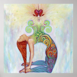 Een mooi afbeelding van een vrouw die mediteert poster