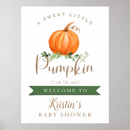 Een mooi Baby shower met pompoen Poster (Voorkant)