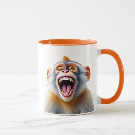 Een mooi beeld van een aap die aan de scherven lac mok (Rechts)