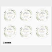 Een mooi begin dank je Greenery Wedding Favor Ronde Sticker (Vel)