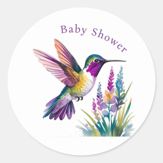 Een mooi begin: een Baby shower Ronde Sticker (Voorkant)