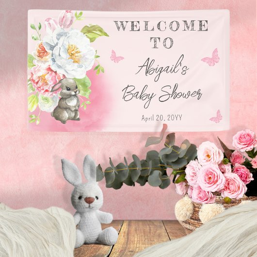 Een mooi Bunny-Baby shower Spandoek