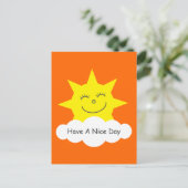 Een mooi cartoon zonlicht oranje briefkaart (Staand voorkant)