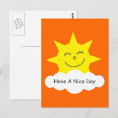 Een mooi cartoon zonlicht oranje briefkaart (Voorkant / Achterkant)