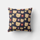 Een mooi dessin met leuke beren en bloemetjes kussen (Achterkant)