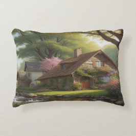 Een mooi dorp Daglicht klein huisje Accent Kussen