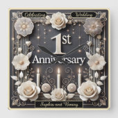 Een mooi eerste Jubileum moment Vierkante Klok (Voorkant)