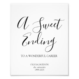 Een mooi einde van een mooie carrière pensioen foto afdruk