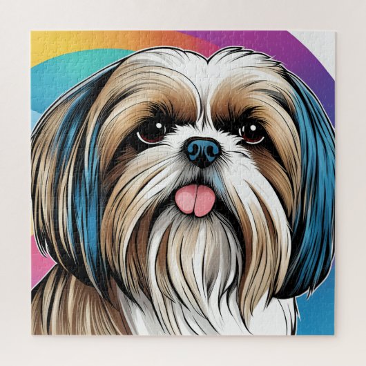 Een mooi en grappig shih tzu legpuzzel (Verticaal)