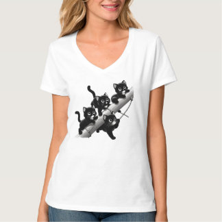 Een mooi en schattig ontwerp voor kleine zwarte ka t-shirt