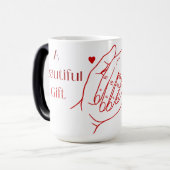 'Een Mooi Geschenk' Kleurveranderende Mok (Voorkant links)