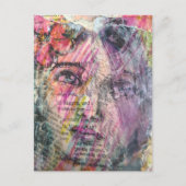 Een mooi gezicht mixed media collage briefkaart (Voorkant)