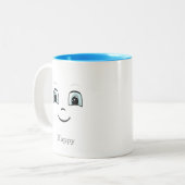 Een mooi gezicht op wit tweekleurige koffiemok (Voorkant links)