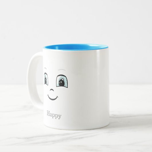 Een mooi gezicht op wit tweekleurige koffiemok (Voorkant links)