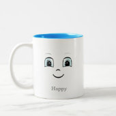 Een mooi gezicht op wit tweekleurige koffiemok (Links)