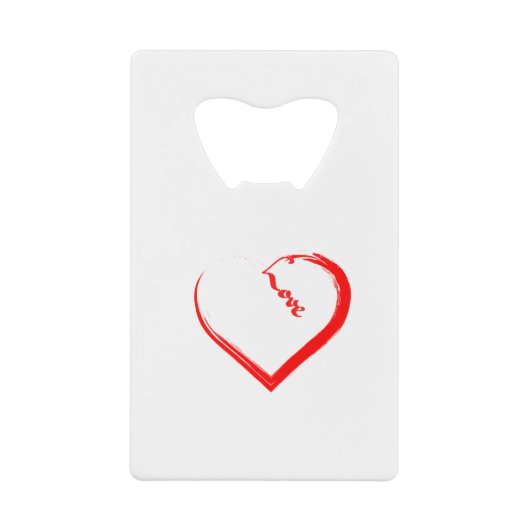 Een mooi hart creditkaart flessenopener (Voorkant)