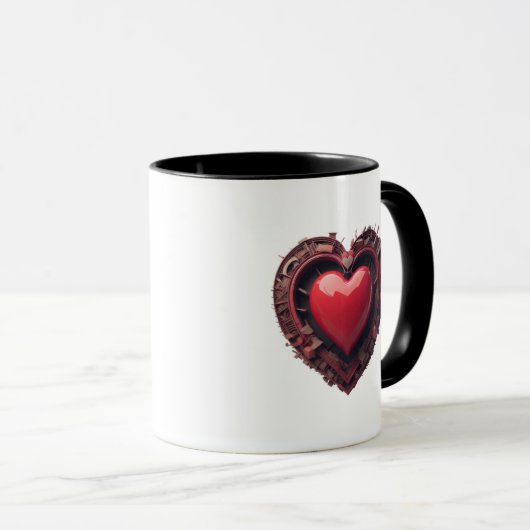 Een mooi hart in 3D. Mok (Voorkant rechts)