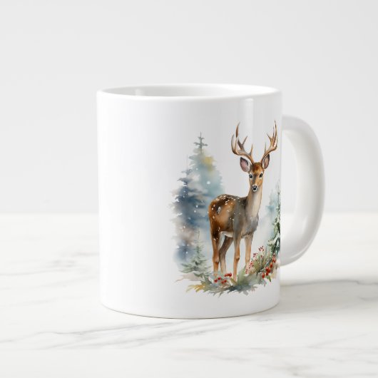 Een mooi hert in de winter kerst koffie Mok (Voorkant rechts)