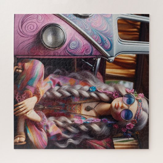 Een mooi hippie meisje legpuzzel (Horizontaal)