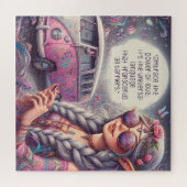 Een mooi hippie meisje legpuzzel (Horizontaal)