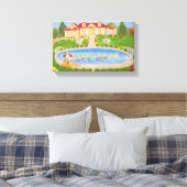 Een mooi huis in het land canvas afdruk (Insitu (Slaapkamer))