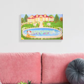 Een mooi huis in het land canvas afdruk (Insitu (Woonkamer))