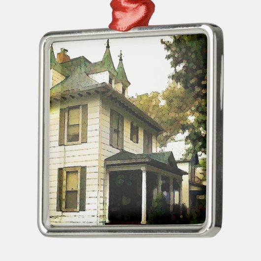 Een mooi huis metalen ornament (Links)