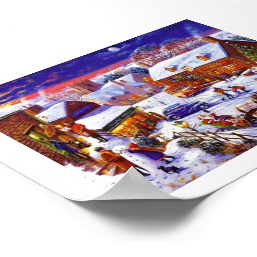 een mooi kerstdorp poster (Hoek)