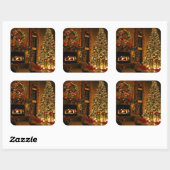 Een mooi kerstfeest vierkante sticker (Vel)