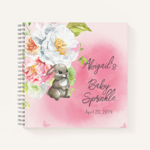 Een mooi klein Bunny Girl Baby Sprinkle Guest Book Notitieboek