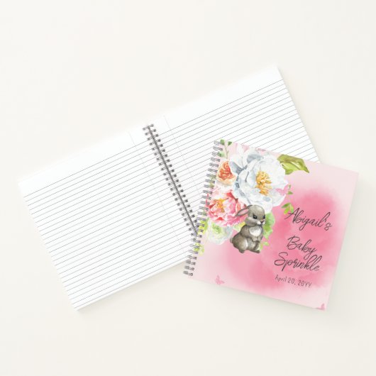 Een mooi klein Bunny Girl Baby Sprinkle Guest Book Notitieboek (Binnen)