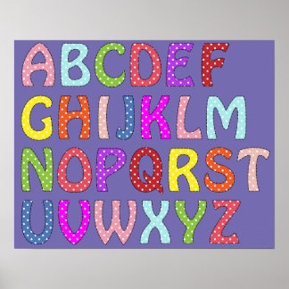 Een mooi kleurrijk Poster met de ABC's voor de Kin