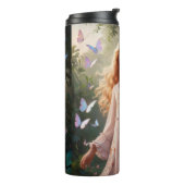 Een mooi meisje in een kleurrijk paradijs thermosbeker (Gedraaid links)