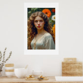 Een mooi meisje portret poster (Keuken)