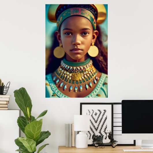 Een mooi meisje uit de Oost-Afrikaanse stammen Poster (Thuiskantoor)