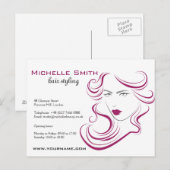 Een mooi meisjespictogram paars haar Hairstyling-m Briefkaart (Voorkant / Achterkant)