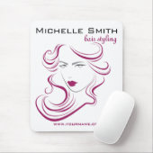 Een mooi meisjespictogram paars haar Hairstyling-m Muismat (Met muis)