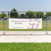 Een mooi meisjespictogram paars haar Hairstyling-m Spandoek (Insitu)