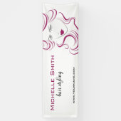 Een mooi meisjespictogram paars haar Hairstyling-m Spandoek (Verticaal)