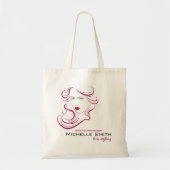 Een mooi meisjespictogram paars haar Hairstyling-m Tote Bag (Voorkant)